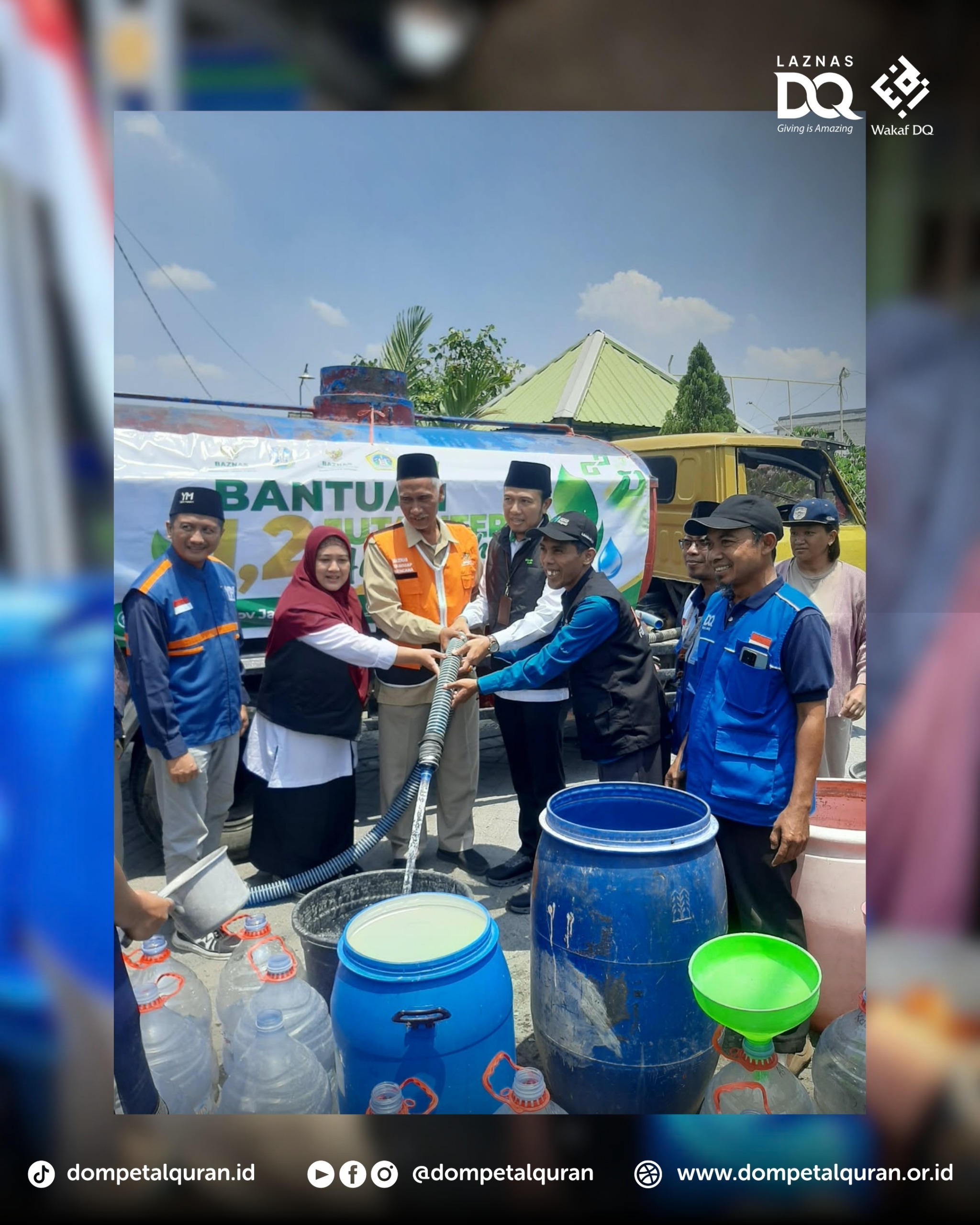 DQ Gresik Bersama Pemkab, BPBD, dan Forum Zakat Salurkan 20 Truk Tangki Air Bersih ke Beberapa Wilayah Terdampak Kekeringan di Kabupaten Gresik